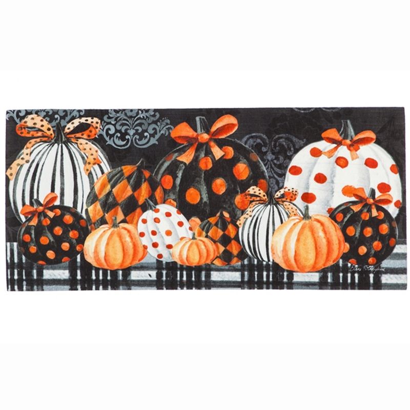 0.25 In Elegant Pattern Pumpkins Mat Sassafras Halloween Door Mat, 1 of 4