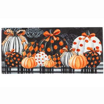 0.25 In Elegant Pattern Pumpkins Mat Sassafras Halloween Door Mat