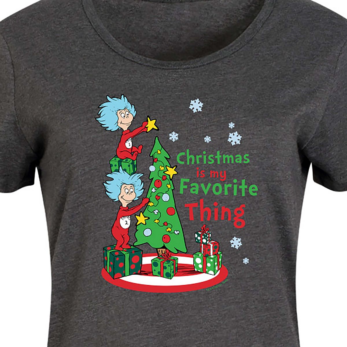 Women's - Dr. Seuss - Christmas Is A Family Thing Graphic T-shirt Dress - thumbnail 2