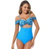 Women's Contrast Color One-Piece Swimsuit - 2 of 4