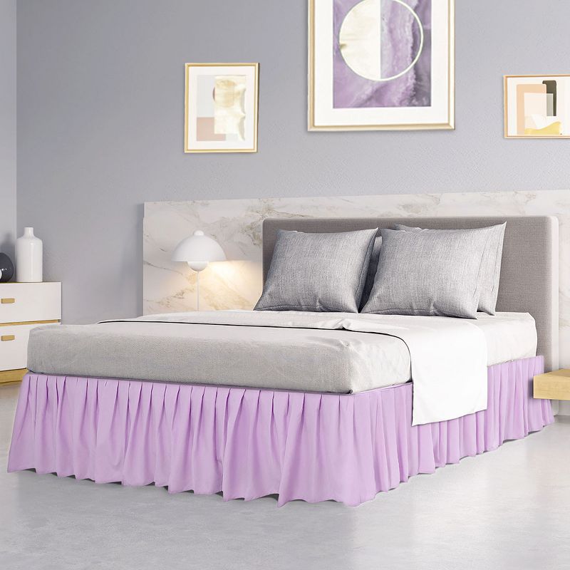 1 Piece Polyester Ruffled Durable Solid Bed Skirt with 16" Drop - PiccoCasa, 1 of 5