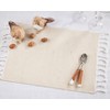 Saro Lifestyle Tasseled Cotton And Jute Placemats (Set of 4), 14"x20", Beige - 4 of 4