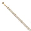 Black Bow Jewelry 14k Tri-Color Gold 3-Strand D/C Beaded Cable Chain Anklet, 10 Inch - 2 of 4