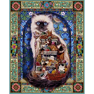 Tapestry Cat Jigsaw Puzzle White Mountain Puzzles 1000 PC for sale online 