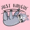 Girl's Lost Gods Sloth Cartoon Just Hanging T-Shirt - 2 of 4
