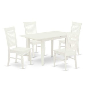5-Piece Buttermilk and Cherry Solid Wood Top - Rectangular Dining Room Set  (Seats-4) - 1 of 4