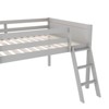 CAVINAS Full Size Loft Bed Wooden Bed Frame with Guardrail and Removable Ladder for Bedroom, Space Saving, Gray - 4 of 4