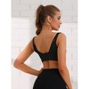Allegra K Women's V-Neck Integrated Cup Sports Bra Push-Up Comfortable Double Straps Tank Tops - 2 of 4
