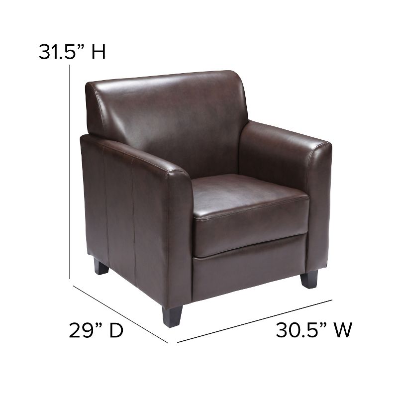 Emma and Oliver Leather Chair with Clean Line Stitched Frame, 4 of 9