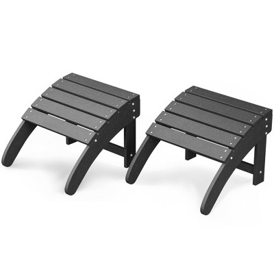 Ottoman for Adirondack Chair, HDPE Adirondack Ottoman Footrest, Weather Resistance Outdoor Footstool for Outside Porch Pool Lawn Backyard