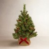 3ft Pre-Lit Pine Cone Christmas Tree with LED Lights, Flocked Artificial Pine in Burlap Base for Tabletop - 2 of 4