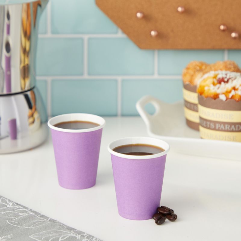 Stockroom Plus 600 Pack Disposable Mini Paper Cups for Espresso, Mouthwash, Tea & Coffee, Purple, 3oz, 2 of 7