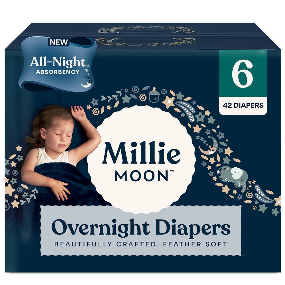 Photos - Baby Hygiene Millie Moon Overnight Diapers - Size 6 - 42ct