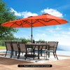 Costway 15.5 FT Extra-Large Patio Umbrella with LED Solar Lights & 12 Heavy-Duty Ribs Beige/Orange/Brown/Gray/Navy/Red - 2 of 4