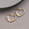SOHI Women's Green Heart Hoop Earrings - 2 of 3