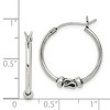 Black Bow Jewelry Antiqued, Sterling Silver Round Hoop Earrings - 20mm (3/4 in) - 4 of 4