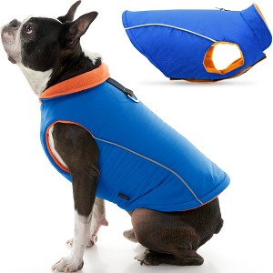 Gooby Sports Vest, Fleece Lined Small Dog Cold Weather Jacket Coat Sweater with Reflective Lining, Blue, Large - 1 of 1