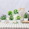 BRINJOY 6-Pack Mini Artificial Potted Plants with Flowers - Small Faux Greenery Set for Home and Office Decor - 3 of 4