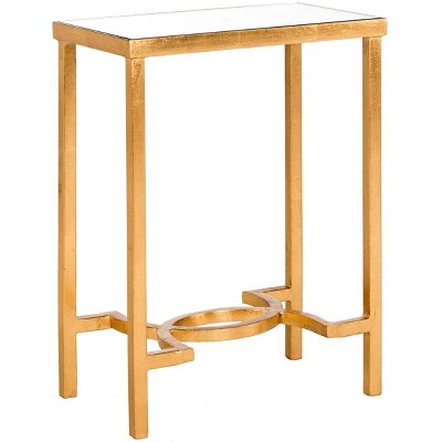 Mita Gold Leaf Mirrored Glass End Table