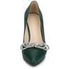 BLISSFUL STEP Women's Rhinestone Bow Pointed Toe Stiletto Heel Pumps - 2 of 4