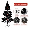 6.5 Ft Prelit Artificial Christmas Tree, Black Christmas Tree with 250 Warm White LED Lights & 818 Branches - 3 of 4