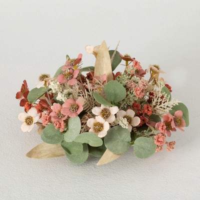 Sullivans 4.5" Artificial Rust Flower Eucalyptus Orb