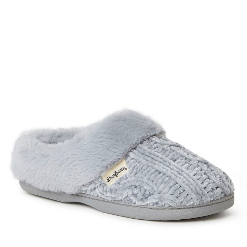 Dearfoams Womens Claire Cable Knit Chenille Clog Slipper - Sleet Size ...