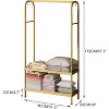 Heavy Duty Clothes Rack, Sturdy Freestanding Garment Hanger with 2 Shelves, Metal Coat Rack for Bedroom, Office or Living Room - 2 of 4
