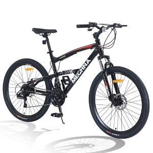 RISOKEYS Mountain Adult Bike, 26 inch Wheels, 21 Speed  Bikes, Suspension Fork Rear Shock, Double Disc Brake,Aluminum Alloy Frame, - 1 of 4