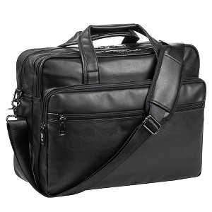 Leather Laptop Bag Messenger Briefcase Business Satchel Computer Handbag Shoulder Bag - 1 of 4