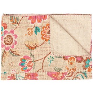 Taj Hotel Kantha Cotton Throw | 50"x70" | D - 1 of 4