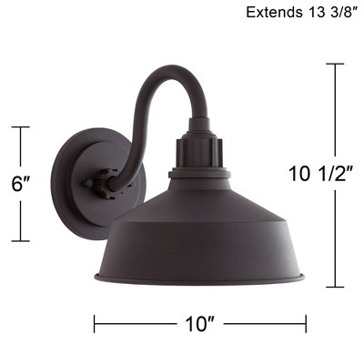 Black Industrial Gooseneck Outdoor Wall Light Fixture