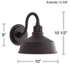 Franklin Iron Works Arnett Rustic Industrial Farmhouse Outdoor Barn Light Fixture Black Gooseneck 10 1/2" for Exterior Deck House Porch Patio Outside - 4 of 4