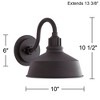 Franklin Iron Works Arnett Rustic Industrial Outdoor Wall Light Fixtures Set of 2 Black Metal 10" Downlight Shade for Post Exterior Barn - image 4 of 4