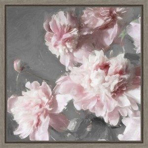 Amanti Art Pink Peonies on Gray II by Shawna Sullivan Canvas Wall Art Print Framed 16 x 16-in. - 1 of 4
