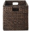 Casafield 13" x 13" Water Hyacinth Storage Baskets - Set of 2 Collapsible Cubes, Woven Bin Organizers for Bathroom, Bedroom, Laundry, Pantry - 4 of 4