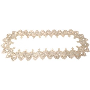 Jiallo Floral Lace Embroidered Cutwork Rectangular Table Runner, 16 by 45 inch Table Linen Decor, Water Resistance, Machine Wash safe - 1 of 4