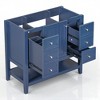 36" Freestanding Bathroom Vanity Base Only, Black Solid Wood & MDF Cabinet with 1 Door, 3 Drawers & Open Shelf, No Sink - 4 of 4