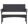 4 Piece Patio Lounge Set with Cushion Poly Rattan Black - 4 of 4