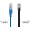 Monoprice SlimRun Cat6A Ethernet Patch Cable - Network Internet Cord - RJ45, Stranded, UTP, Pure Bare Copper Wire, 30AWG, 2ft, Blue, 10-Pack - 3 of 4