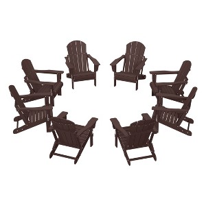 WestinTrends Malibu  HDPE Outdoor Folding Poly Adirondack Chair (Set of 8) - 1 of 4