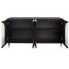 NicBex 59.8" Modern 4-Door Sideboard,Kitchen Storage Cabinets with Adjustable Shelves and Glass Doors for Kitchen and Dining Room,Black - 4 of 4