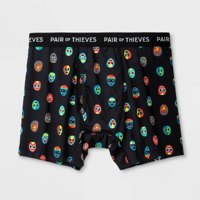 Pair Of Thieves Men's Super Fit Boxer Briefs - Black/red/shapes S