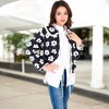 Anna-Kaci Women's Floral Quilted Jacket with Peter Pan Collar and Tie Closure - Small, Black - 3 of 4