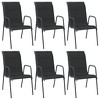 vidaXL Patio Chairs  Steel and Textilene Black - 2 of 4