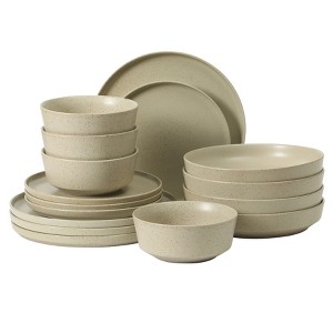 Gibson Elite Overbrook 16-Piece Stoneware Reactive Stackable Dinnerware Set w/ Pasta Bowl, Service for 4 - 1 of 4