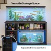 Bestier  Fish Tank Stand Wood Aquarium Stand with Storage Cabinet & Power Outlets LED Light, 660lbs Capacity, Black - 3 of 4