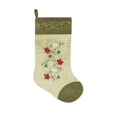 C&F Home Holiday Wreaths Embroidered Christmas Stocking