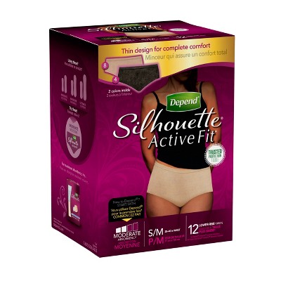Depend Silhouette Active Fit Incontinence Underwear for Women, Moderate  Absorbency, Small/Medium, 12ct – Target Inventory Checker – BrickSeek