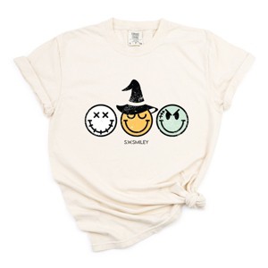 S.W.Smiley Skeleton Witchy Monster - Women's Garment Dyed Graphic T-Shirt - 1 of 4